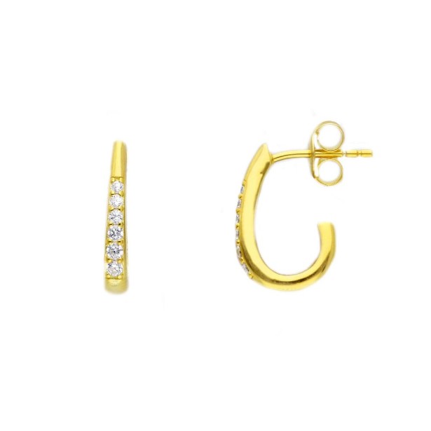 Orecchini cerchio in argento dorato 925/ooo e zirconia cubica