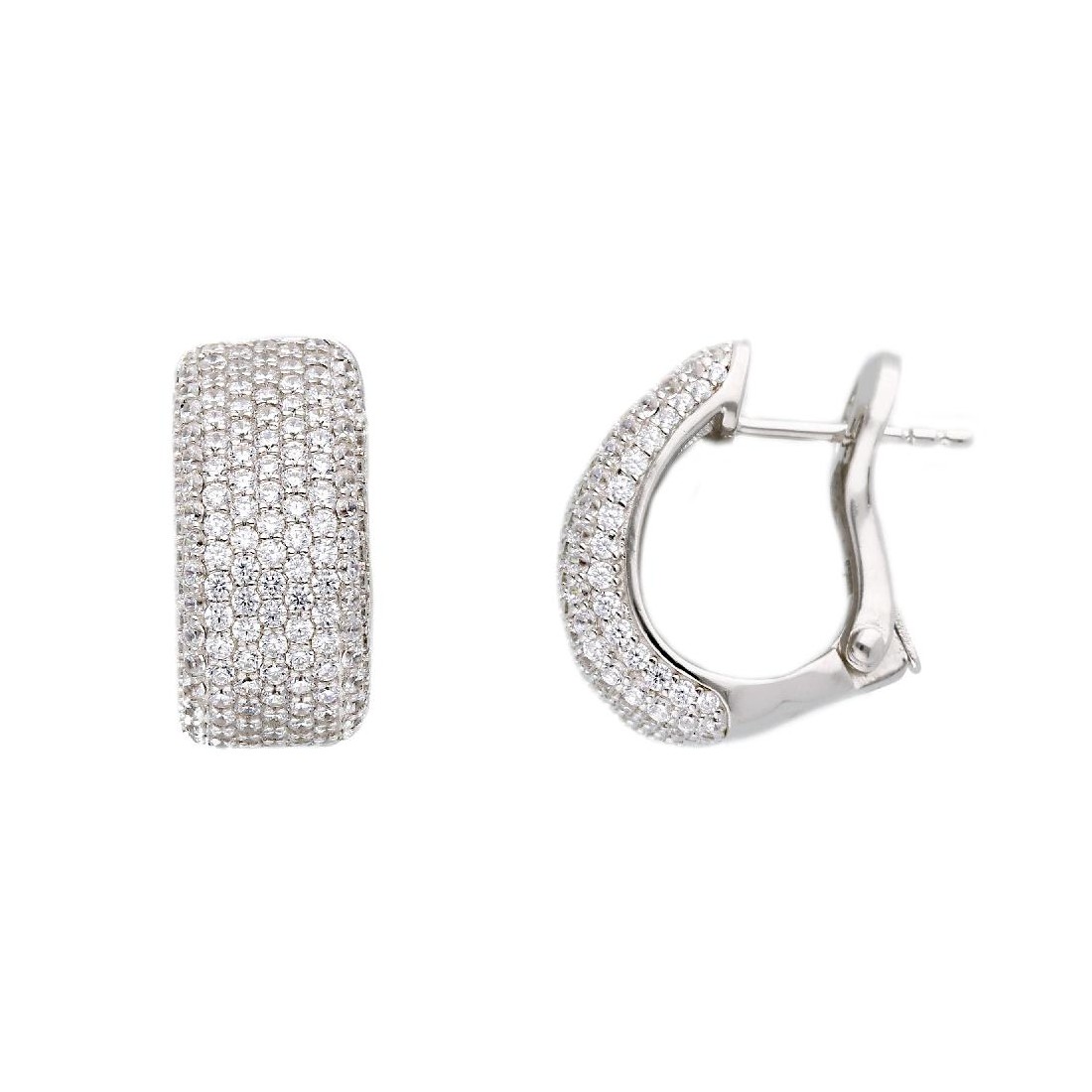 Orecchini cerchio in argento 925/ooo e zirconia cubica