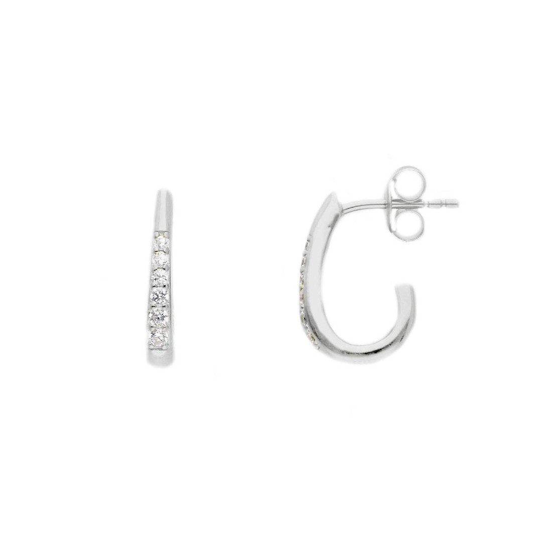 Orecchini cerchio in argento 925/ooo e zirconia cubica