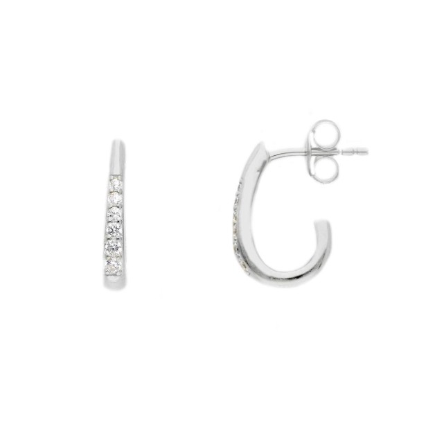 Orecchini cerchio in argento 925/ooo e zirconia cubica