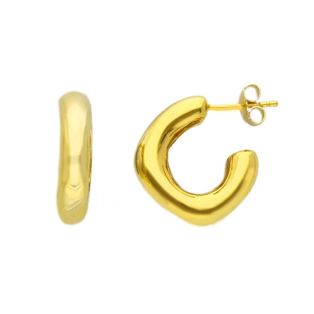 Orecchini cerchio in argento dorato 925/ooo