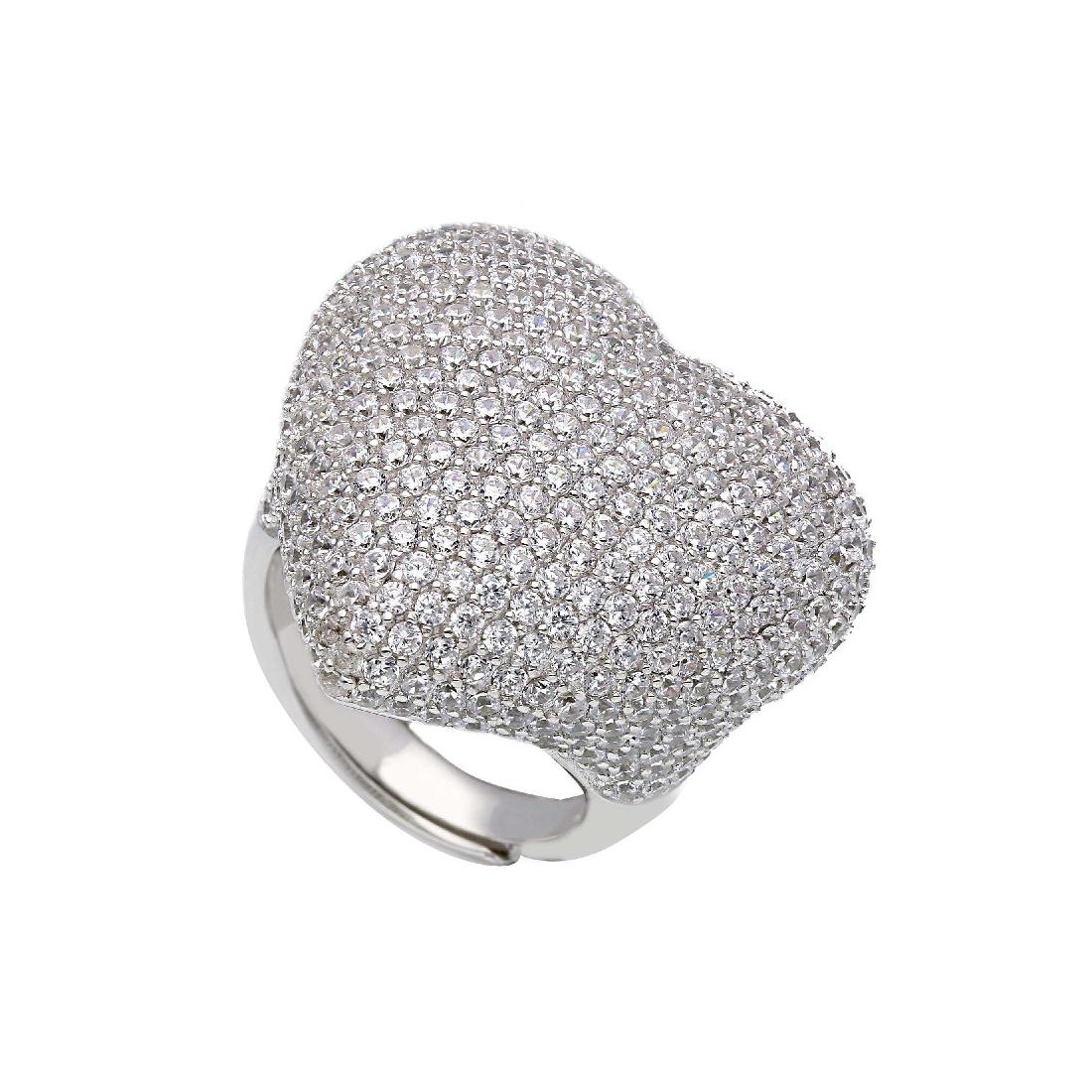 Anello in argento 925/ooo e zirconia cubica con cuore