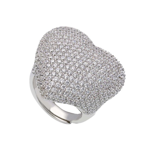 Anello in argento 925/ooo e zirconia cubica con cuore