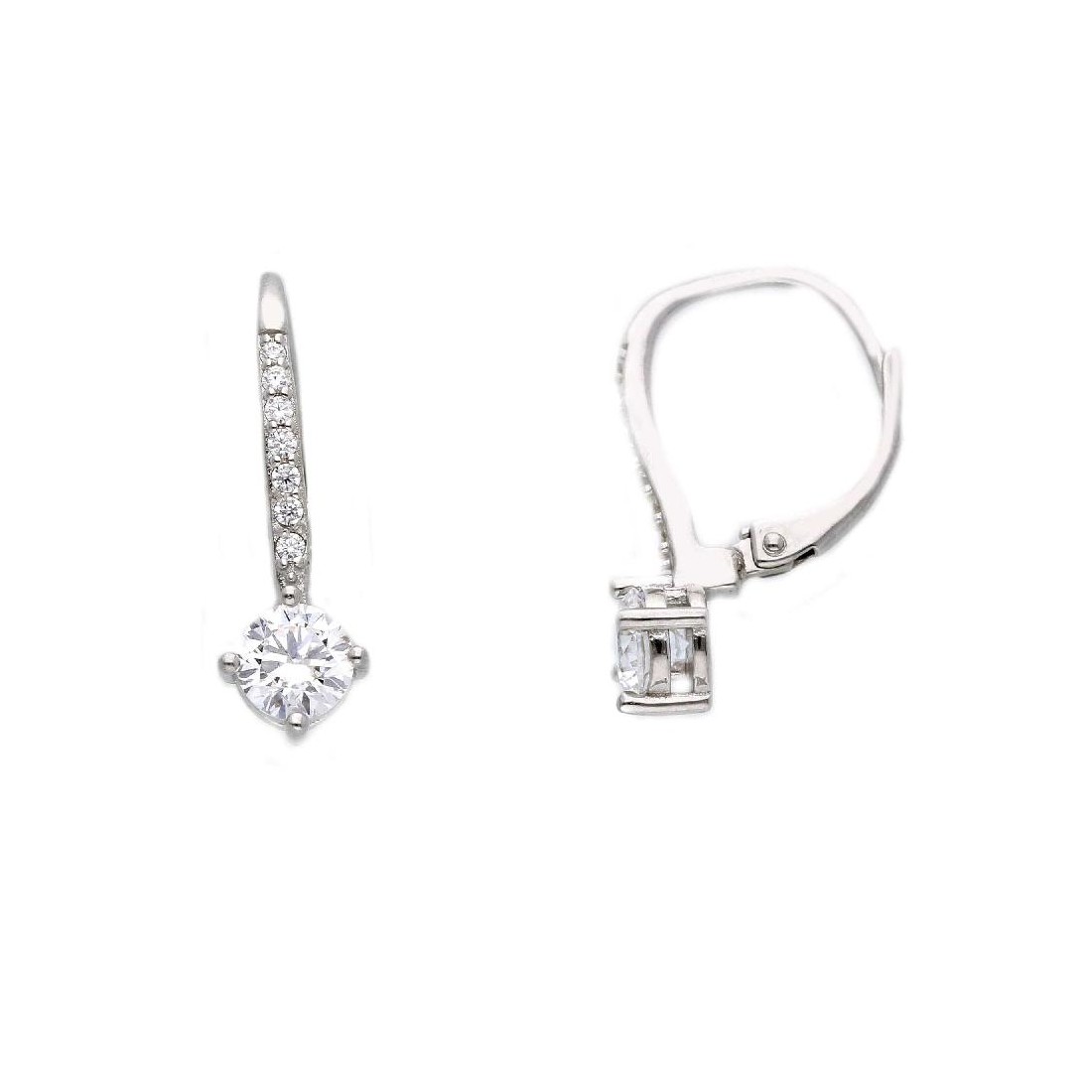 Orecchini pendenti in argento 925/ooo e zirconia cubica