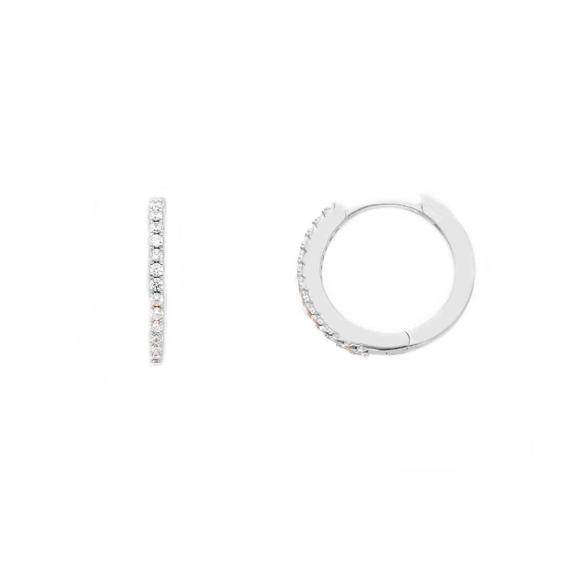 Orecchini cerchio in argento 925/ooo e zirconia cubica
