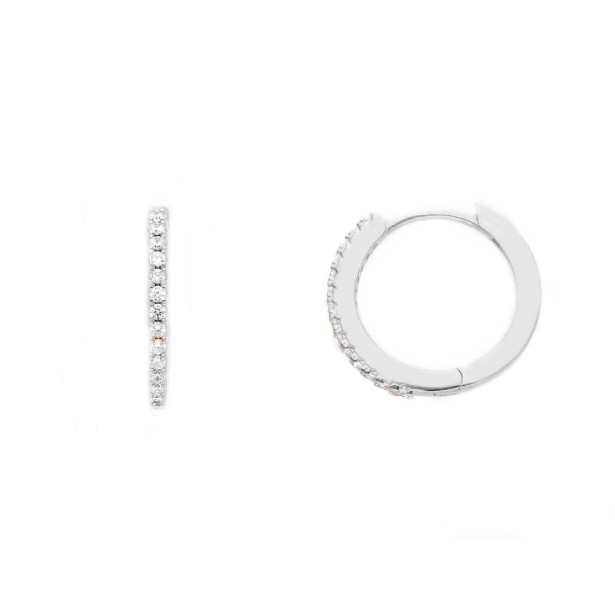 Orecchini cerchio in argento 925/ooo e zirconia cubica