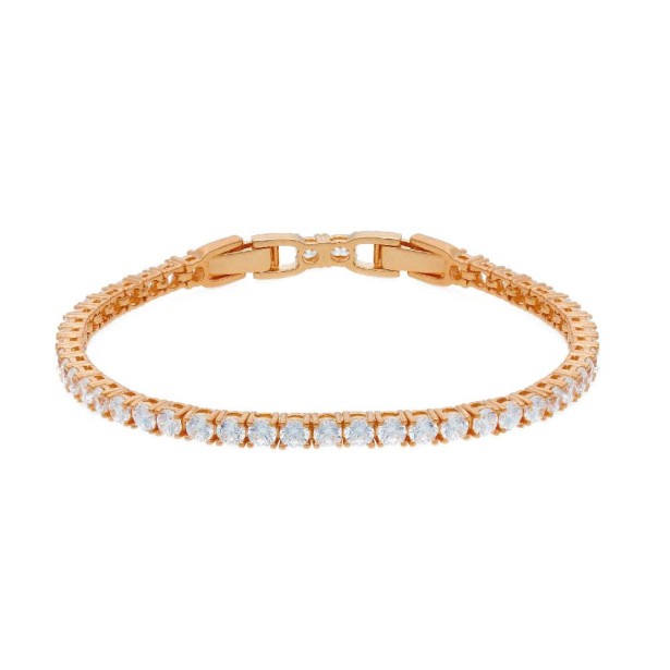 Braciale tennis in argento ros� 925/ooo e zirconia cubica