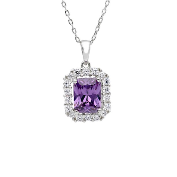 Girocollo in argento 925/ooo zirconia cubica e cristallo artificiale viola