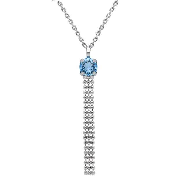 Girocollo in argento 925/ooo zirconia cubica e cristallo artificiale azzurro