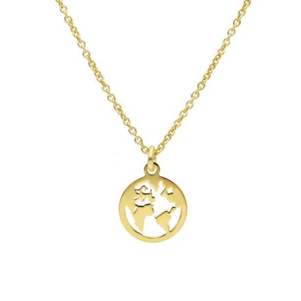 Girocollo in argento dorato 925/ooo con mondo