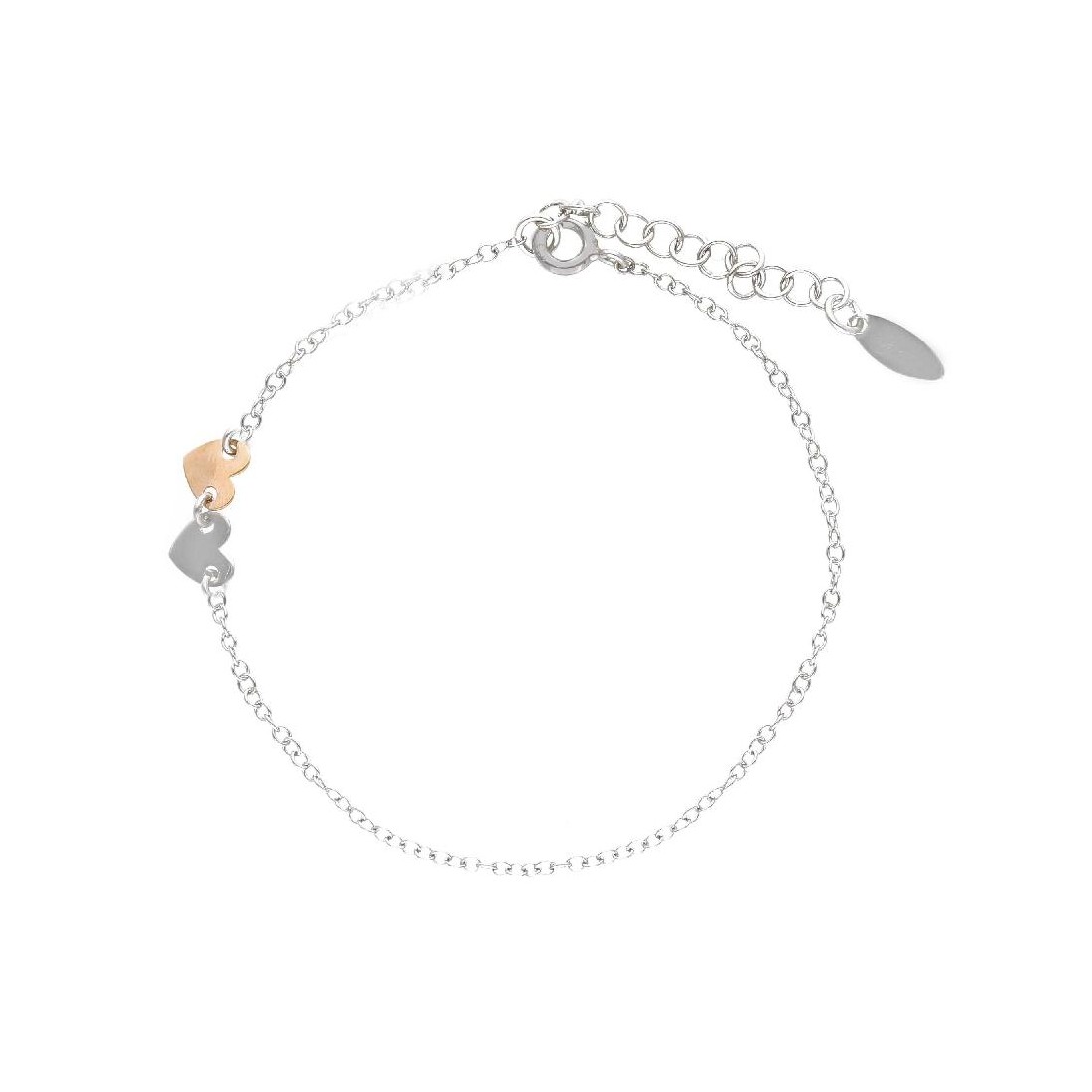 Bracciale in argento bicolore 925/ooo con cuore