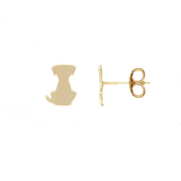 Orecchini lobo in argento dorato 925/ooo con cane