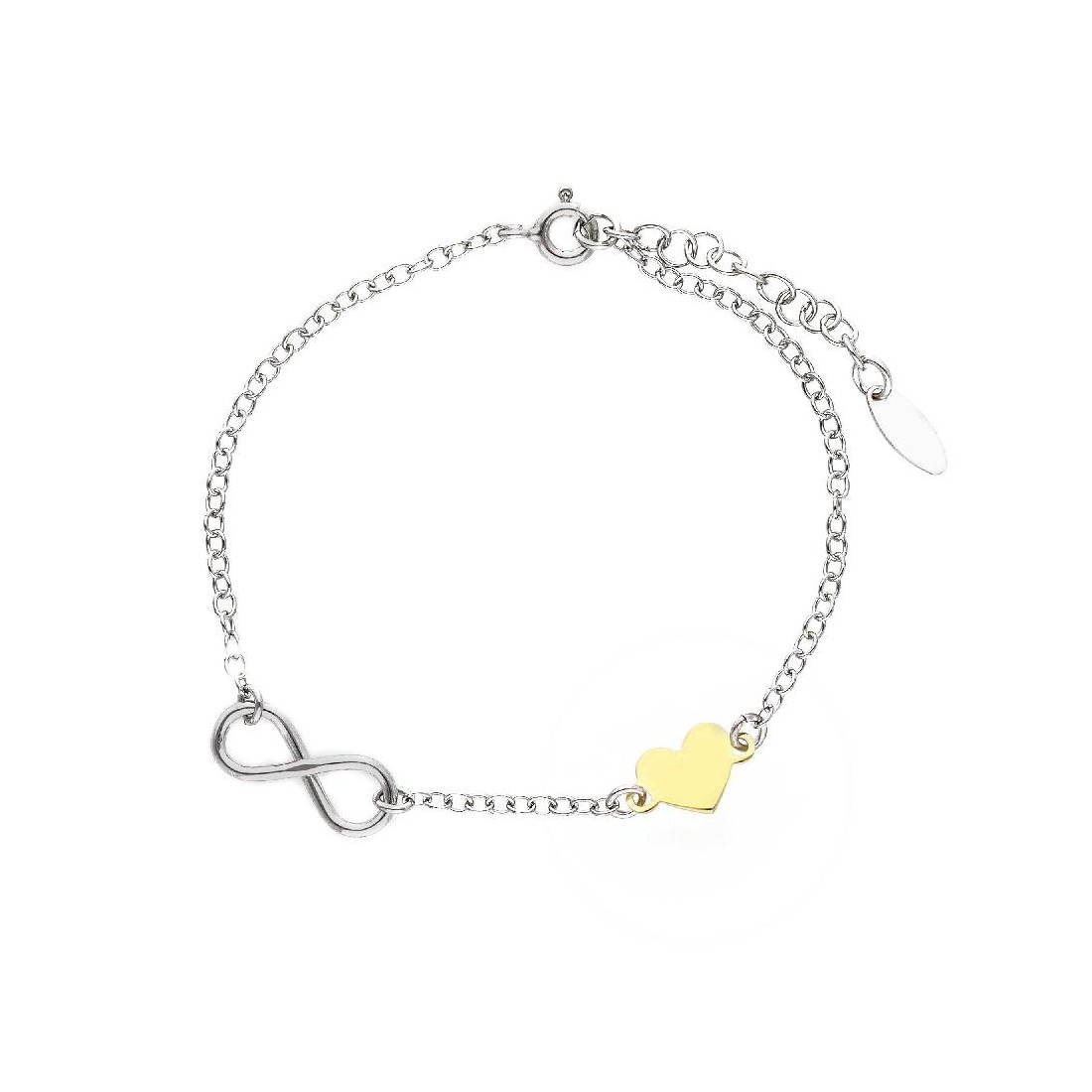 Bracciale in argento bicolore 925/ooo con cuore