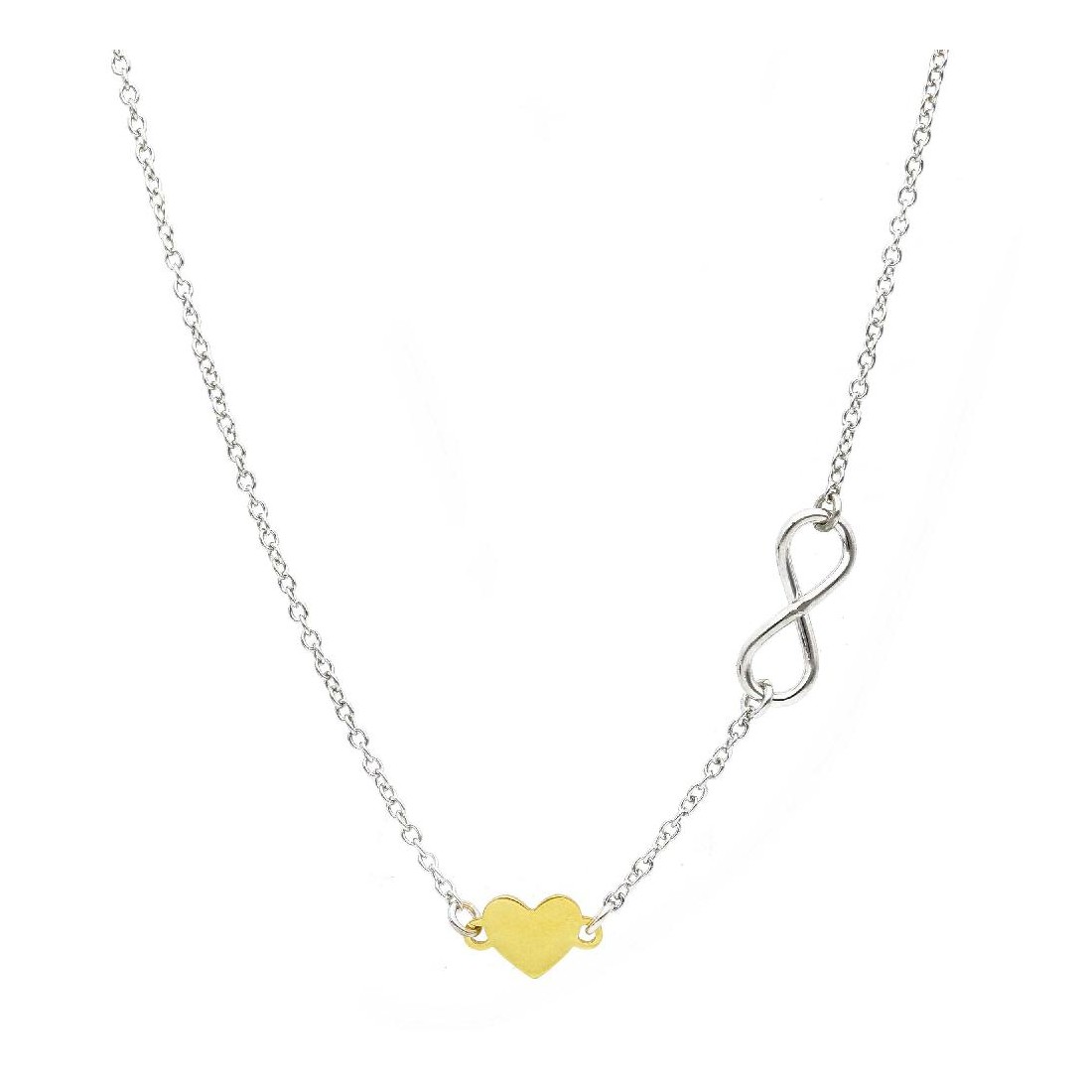 Girocollo in argento bicolore 925/ooo con cuore