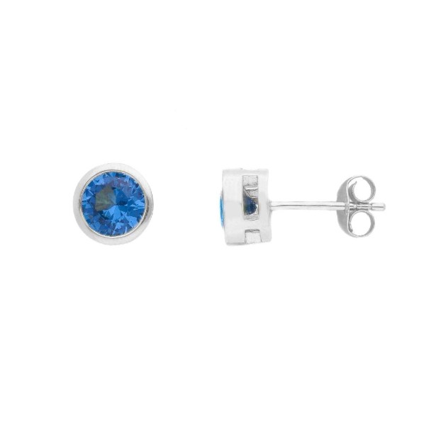 Orecchini punto luce in argento 925/ooo e cristallo artificiale blu