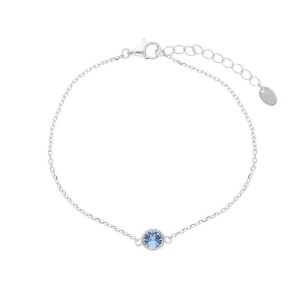 Bracciale punto luce in argento 925/ooo e cristallo artificiale blu