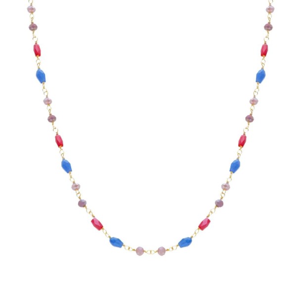 Girocollo in argento ros� 925/ooo e cristalli artificiali multicolor