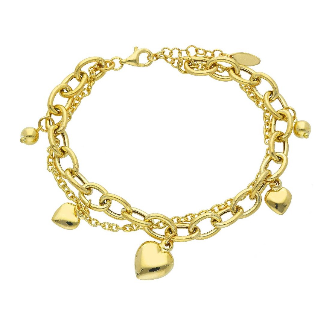 Bracciale in argento dorato 925/ooo con charms