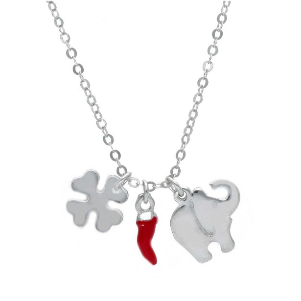 Girocollo in argento bicolore 925/ooo e smalto con charms