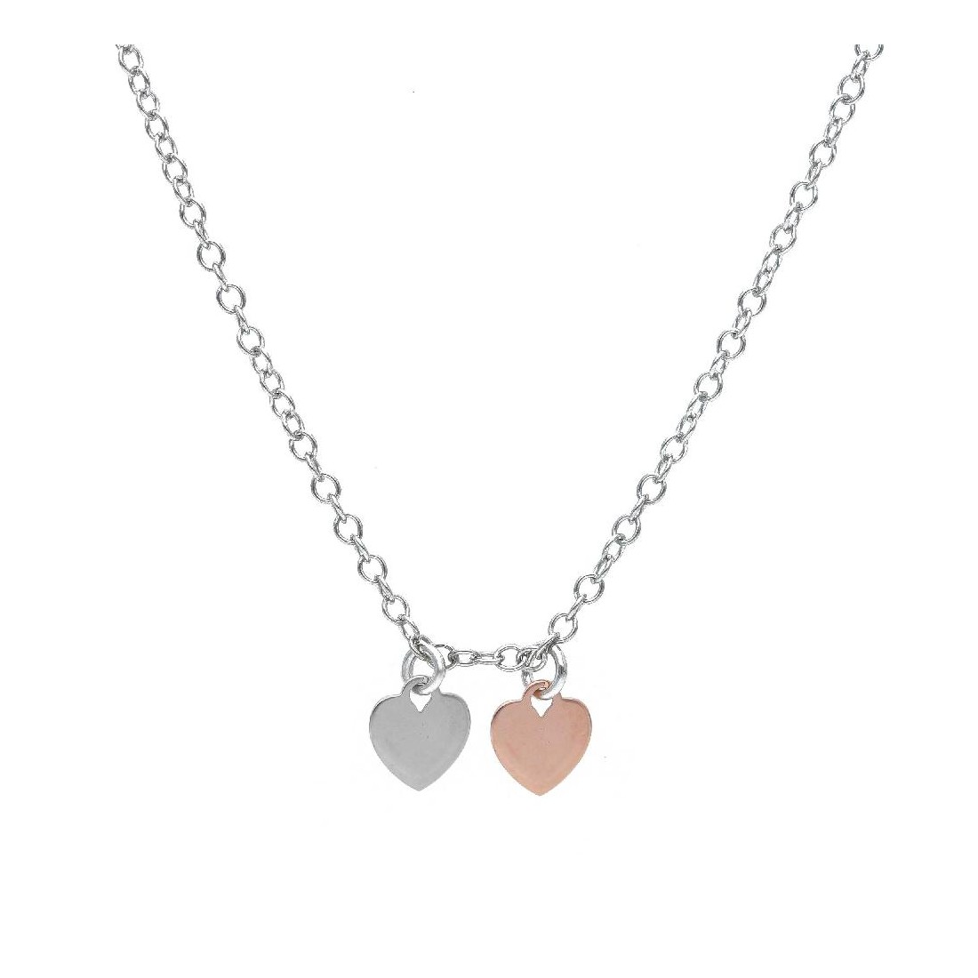 Girocollo in argento bicolore 925/ooo con cuore