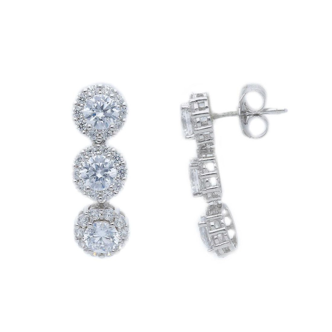 Orecchini tennis in argento 925/ooo e zirconia cubica