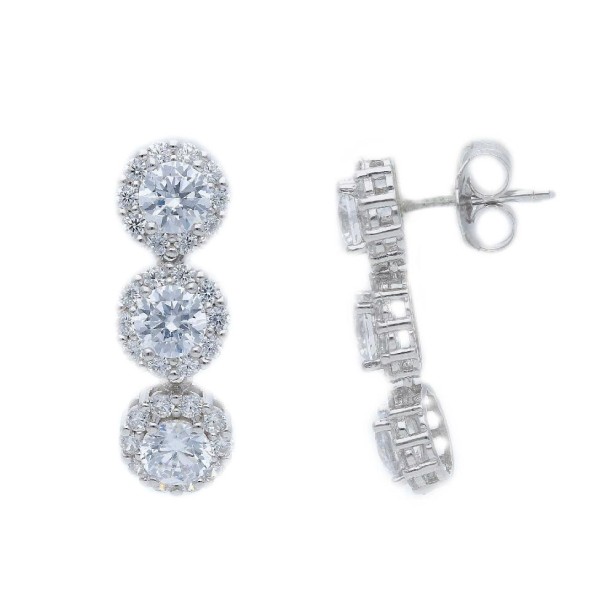 Orecchini tennis in argento 925/ooo e zirconia cubica