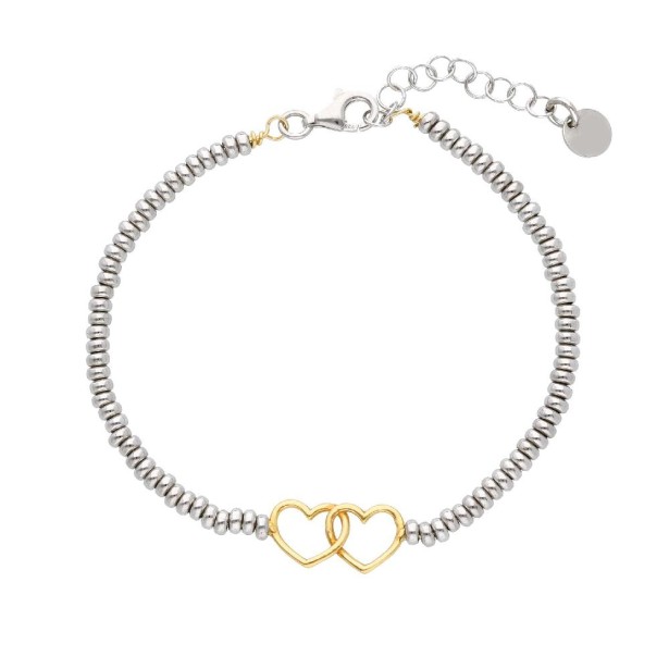 Bracciale in argento bicolore 925/ooo con cuore