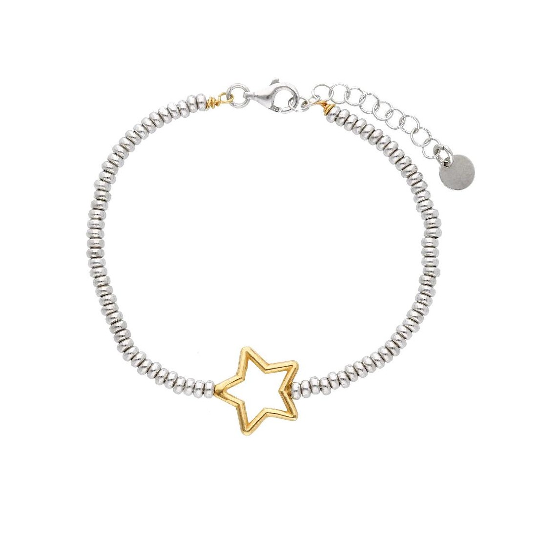 Bracciale in argento bicolore 925/ooo con stella