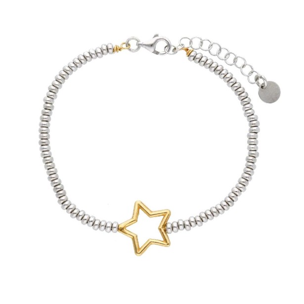 Bracciale in argento bicolore 925/ooo con stella