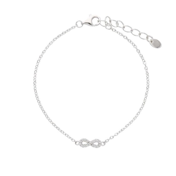 Bracciale in argento 925/ooo e zirconia cubica con infinito