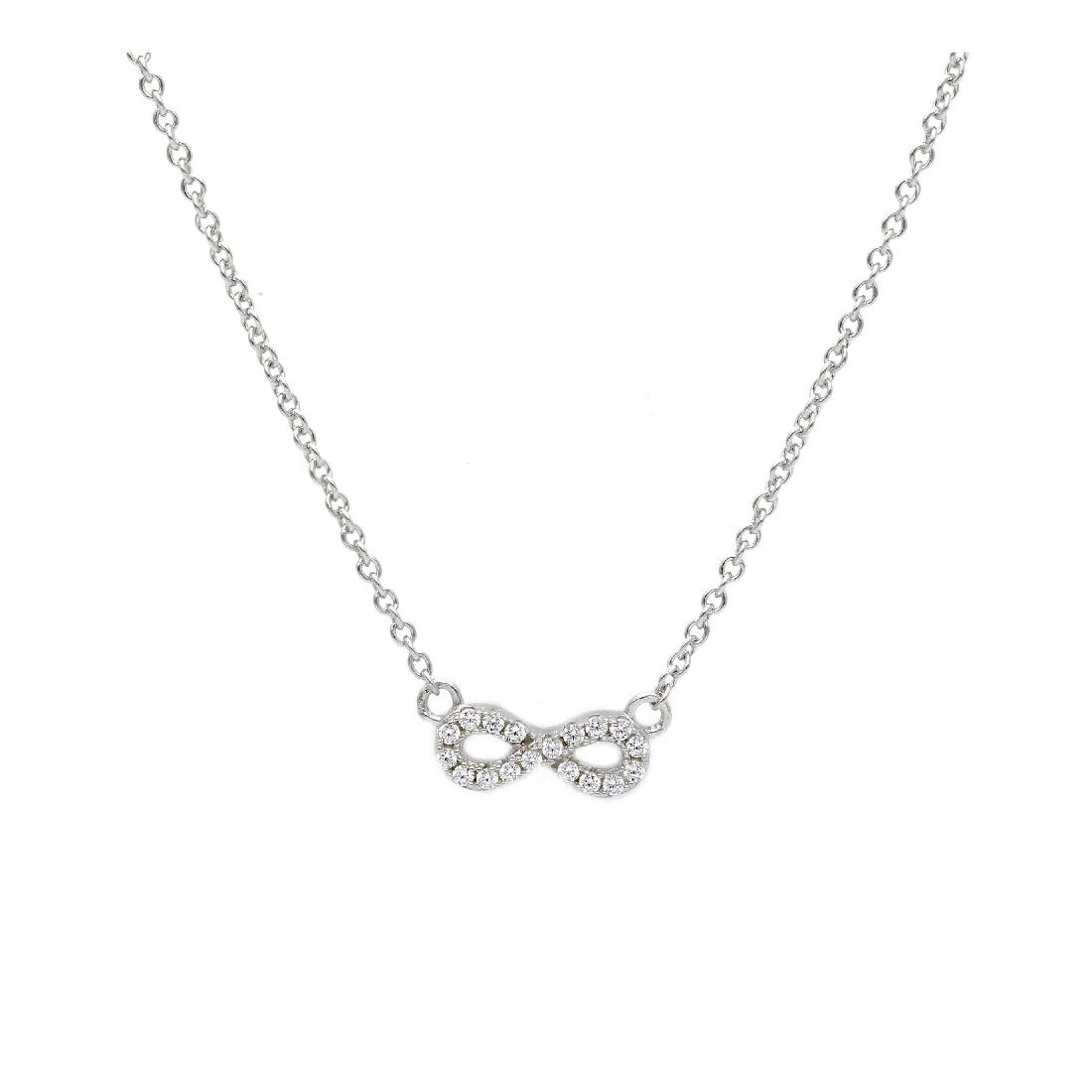 Girocollo in argento 925/ooo e zirconia cubica con infinito