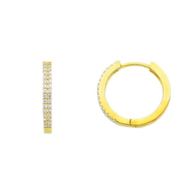 Orecchini cerchio in argento dorato 925/ooo e zirconia cubica