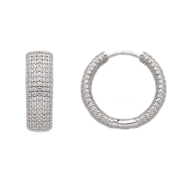Orecchini cerchio in argento 925/ooo e zirconia cubica