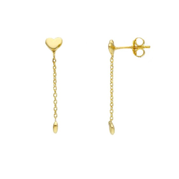 Orecchini pendenti in argento dorato 925/ooo con cuore