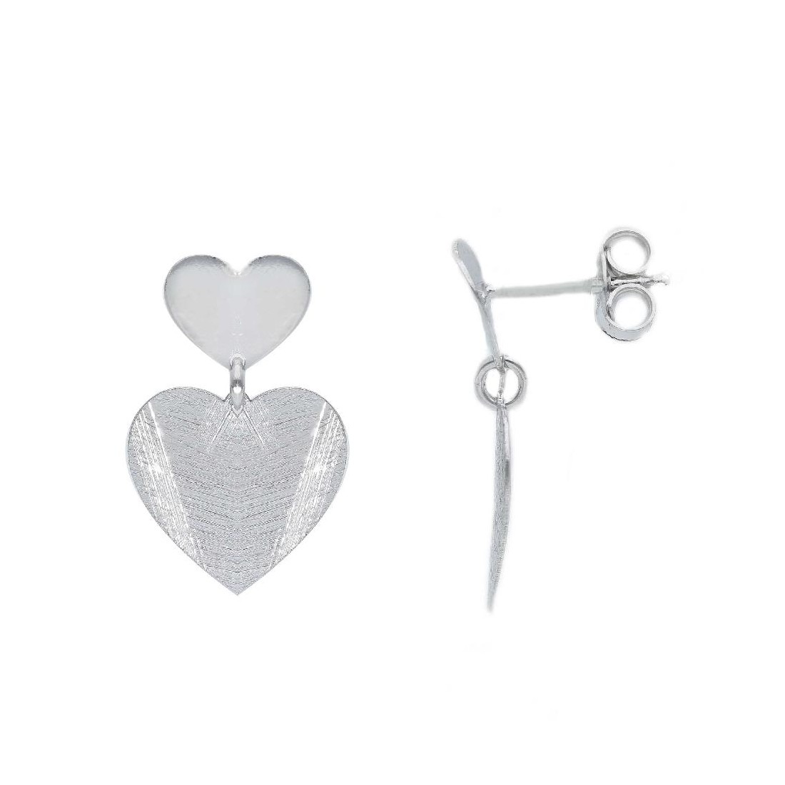 Orecchini pendenti in argento 925/ooo con cuore