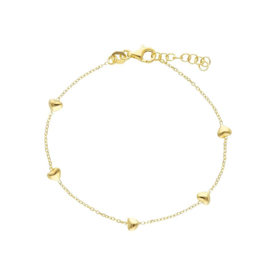 Bracciale in argento dorato 925/ooo con cuore