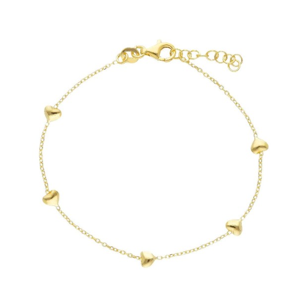 Bracciale in argento dorato 925/ooo con cuore