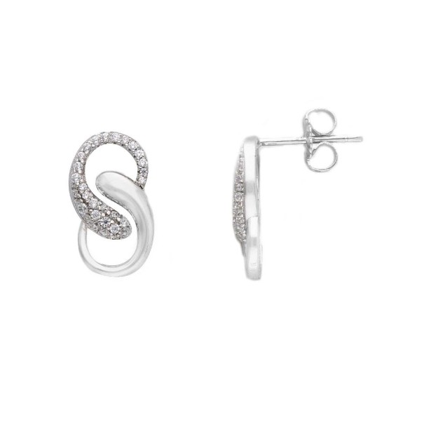 Orecchini lobo in argento 925/ooo e zirconia cubica