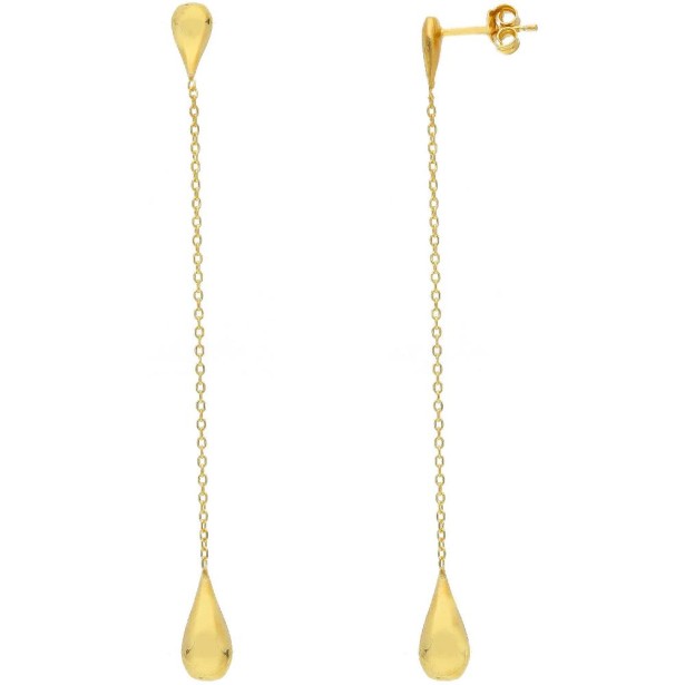 Orecchini pendenti in argento dorato 925/ooo