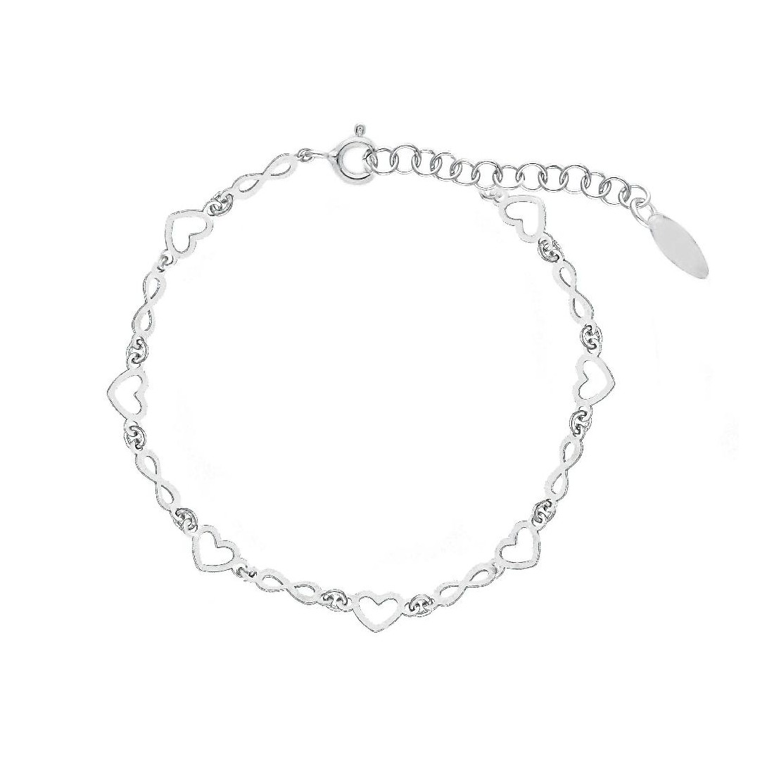 Bracciale in argento 925/ooo con cuore