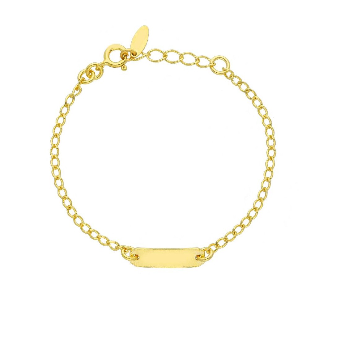 Bracciale targa groumette in argento dorato 925/ooo