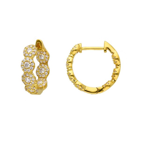 Orecchini cerchio in argento dorato 925/ooo e zirconia cubica
