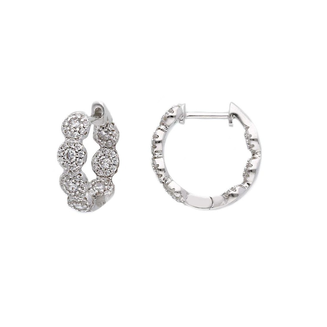 Orecchini cerchio in argento 925/ooo e zirconia cubica