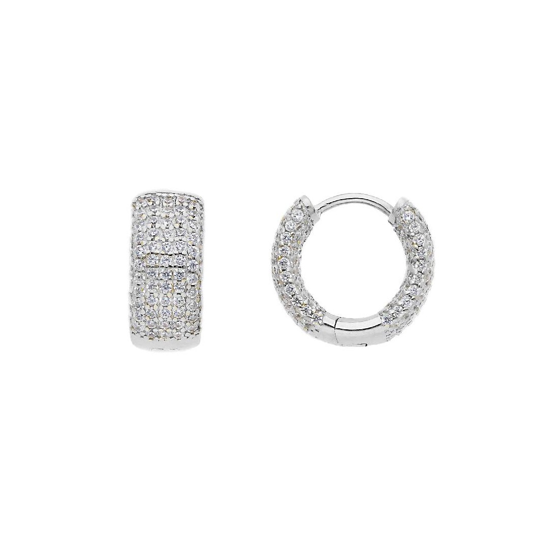 Orecchini cerchio in argento 925/ooo e zirconia cubica