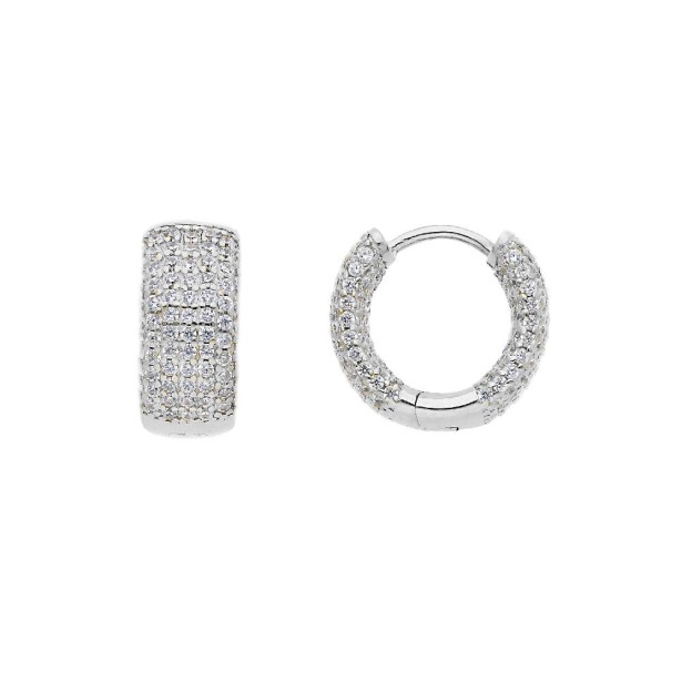 Orecchini cerchio in argento 925/ooo e zirconia cubica