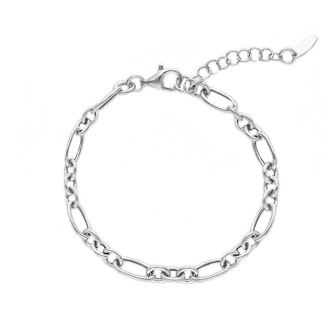 Bracciale catena alternata 3+1 in argento 925/ooo