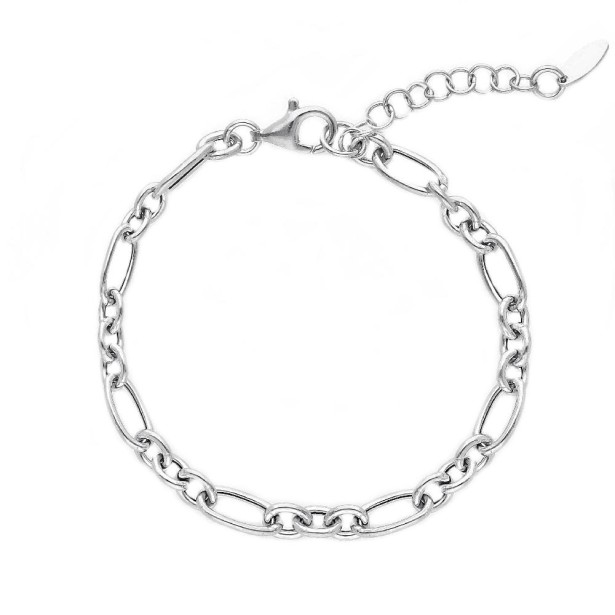 Bracciale catena alternata 3+1 in argento 925/ooo