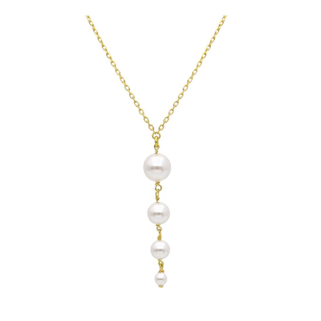 Girocollo in argento dorato 925/ooo e perla