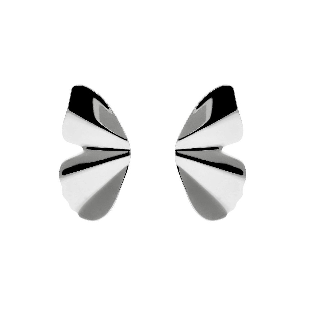 Orecchini lobo in argento 925/ooo con ali di farfalla