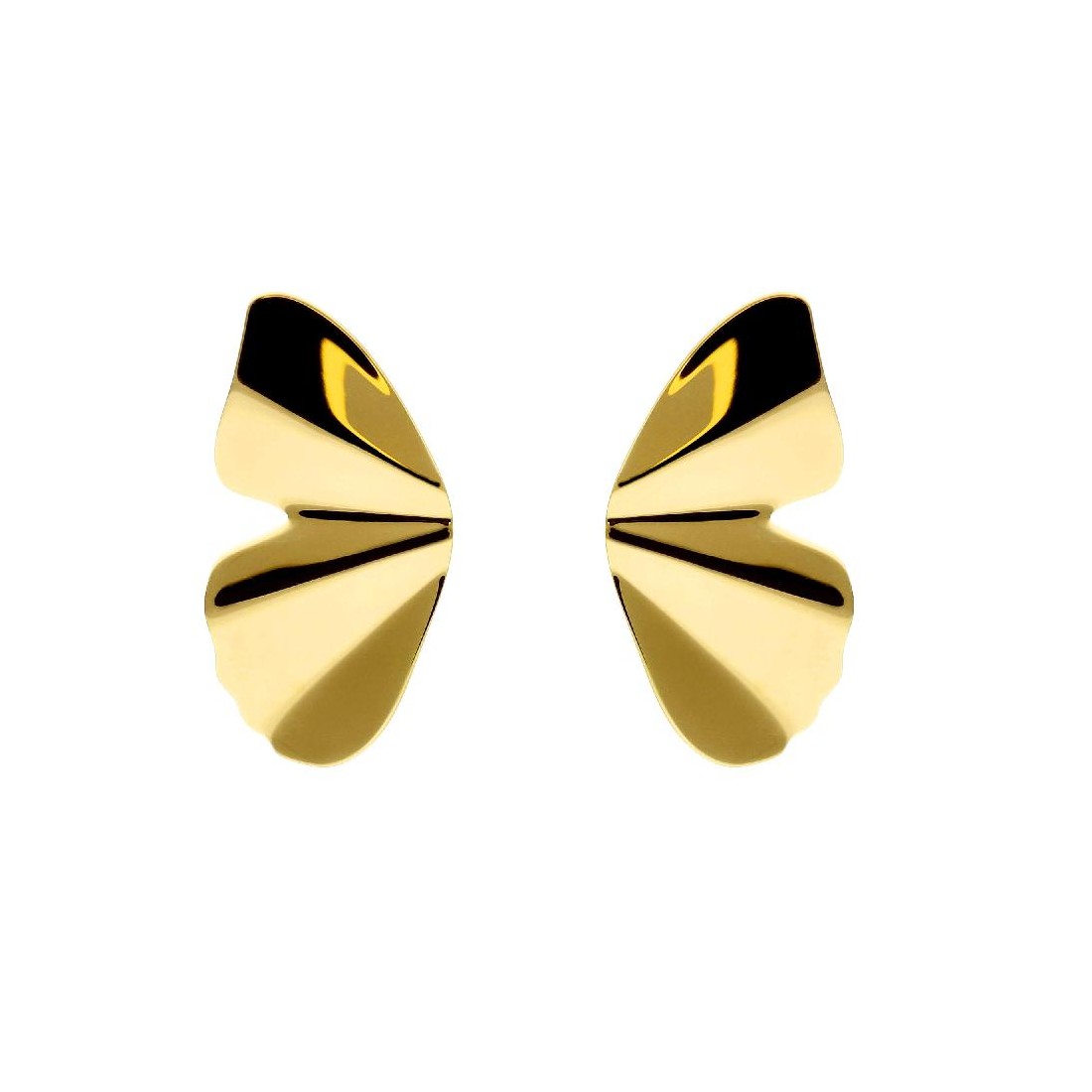 Orecchini lobo in argento dorato 925/ooo con ali di farfalla